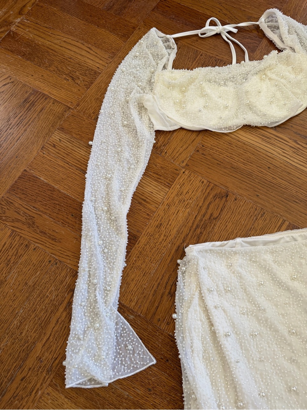 Oh Polly Embellished Crop Top and Skirt Set - Picture 6 of 11